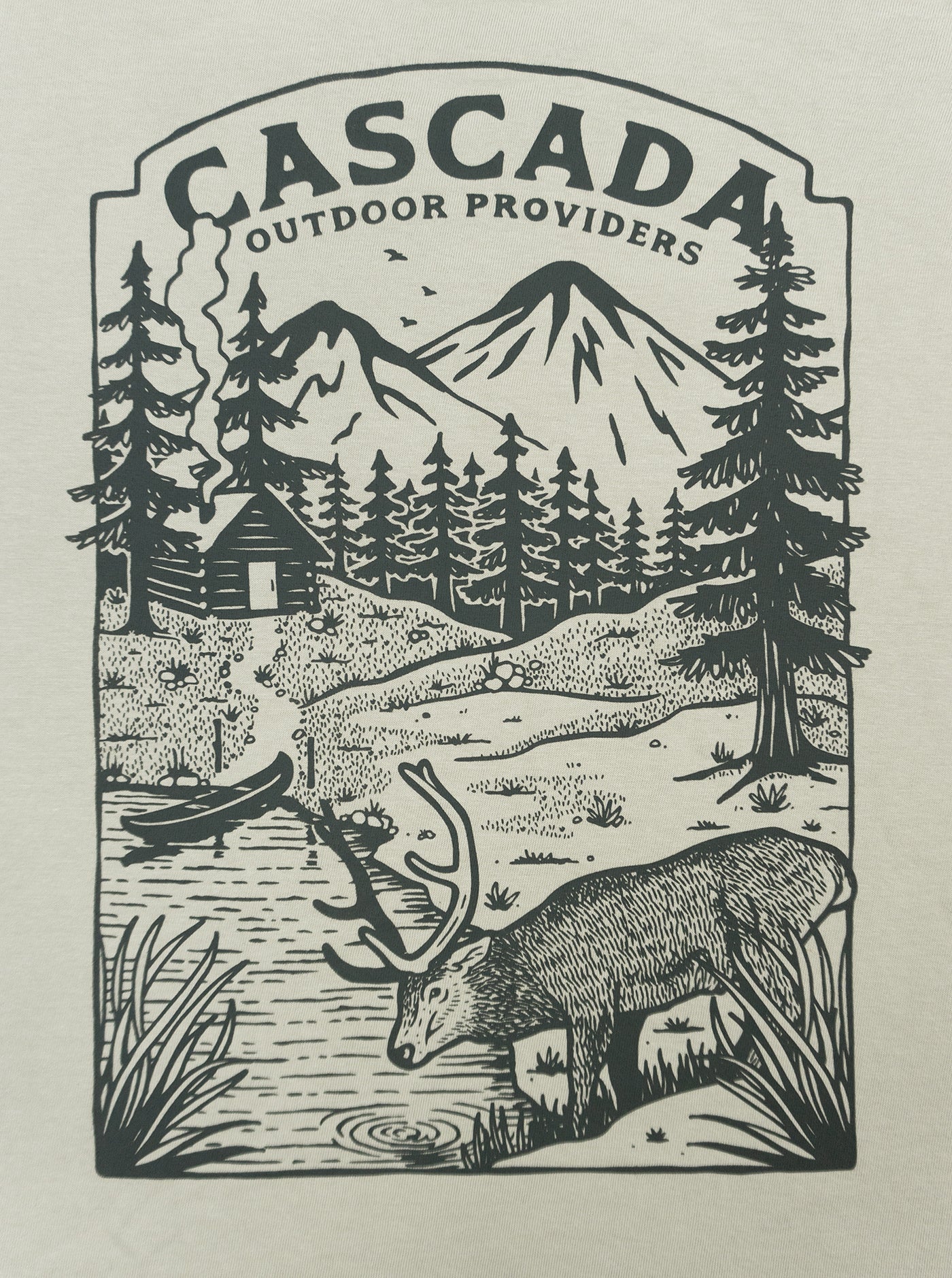 Cotton Unisex T-Shirt - At The Cabin - Dusty Green - Image 4