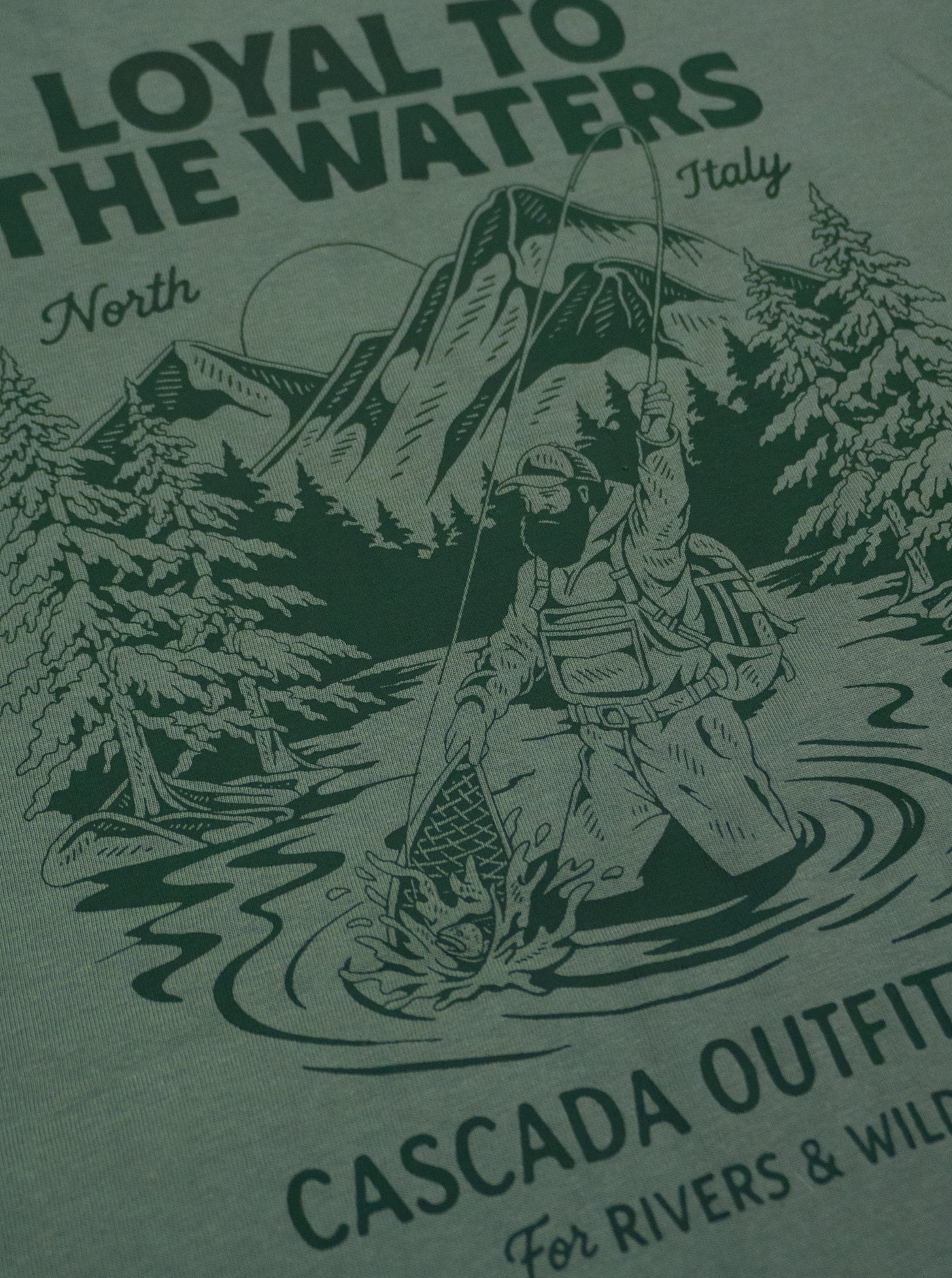 Cotton Unisex T-Shirt - Loyal To The Waters - Sage Green - Image 5