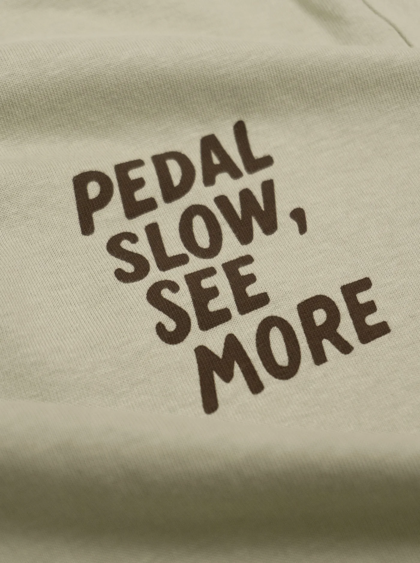 Cotton Unisex T-Shirt - Pedal Slow, See More - Dusty Green - Image 3