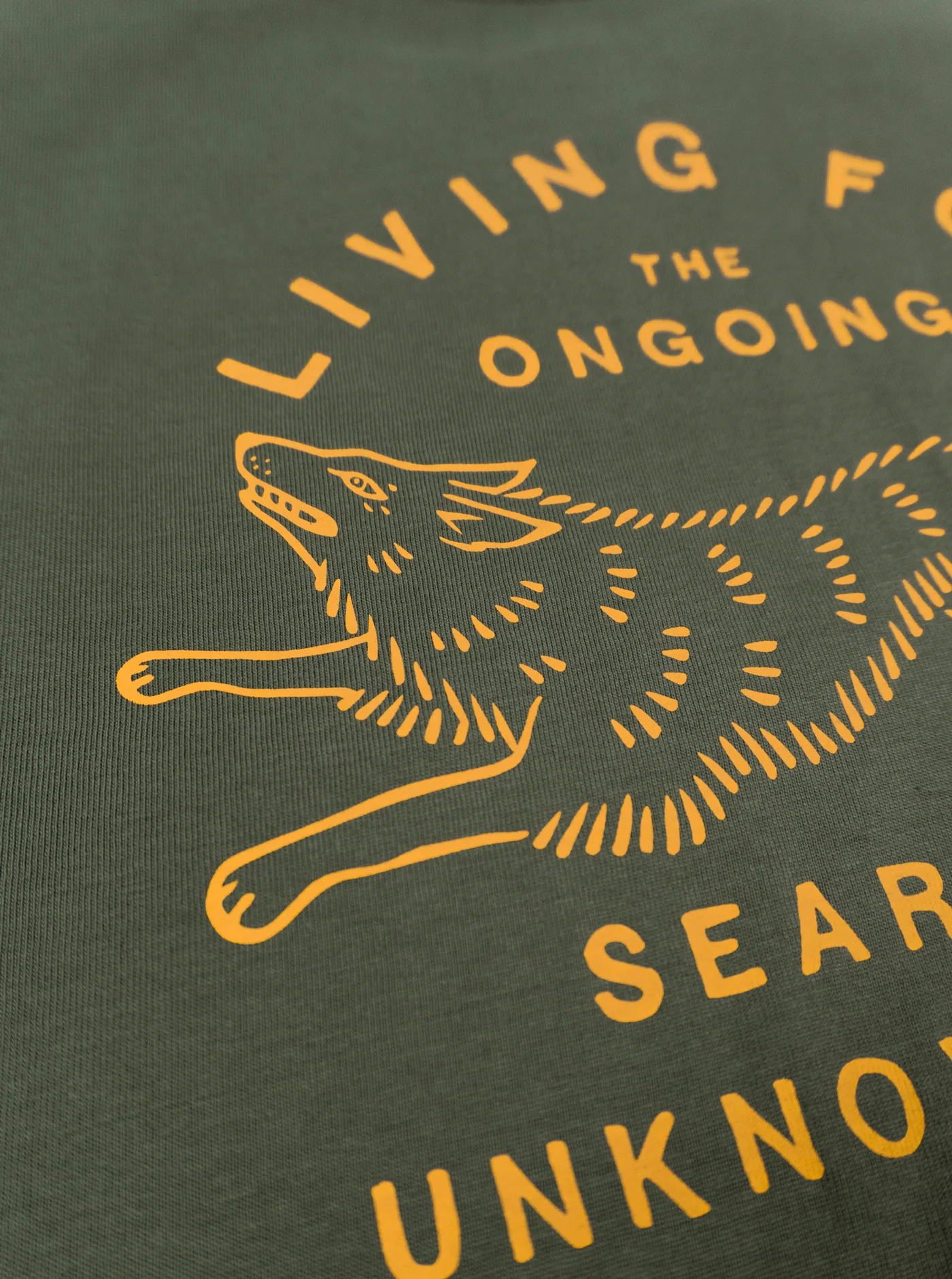 Cotton Unisex T-Shirt - Signature Wolf - Dark Olive - Image 3