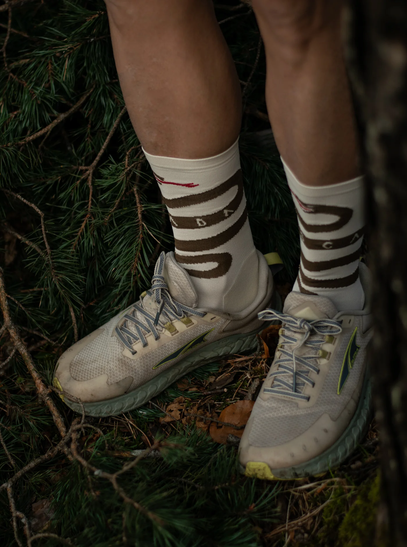 Cross Socks - Snake Cream/Olive - Image 4