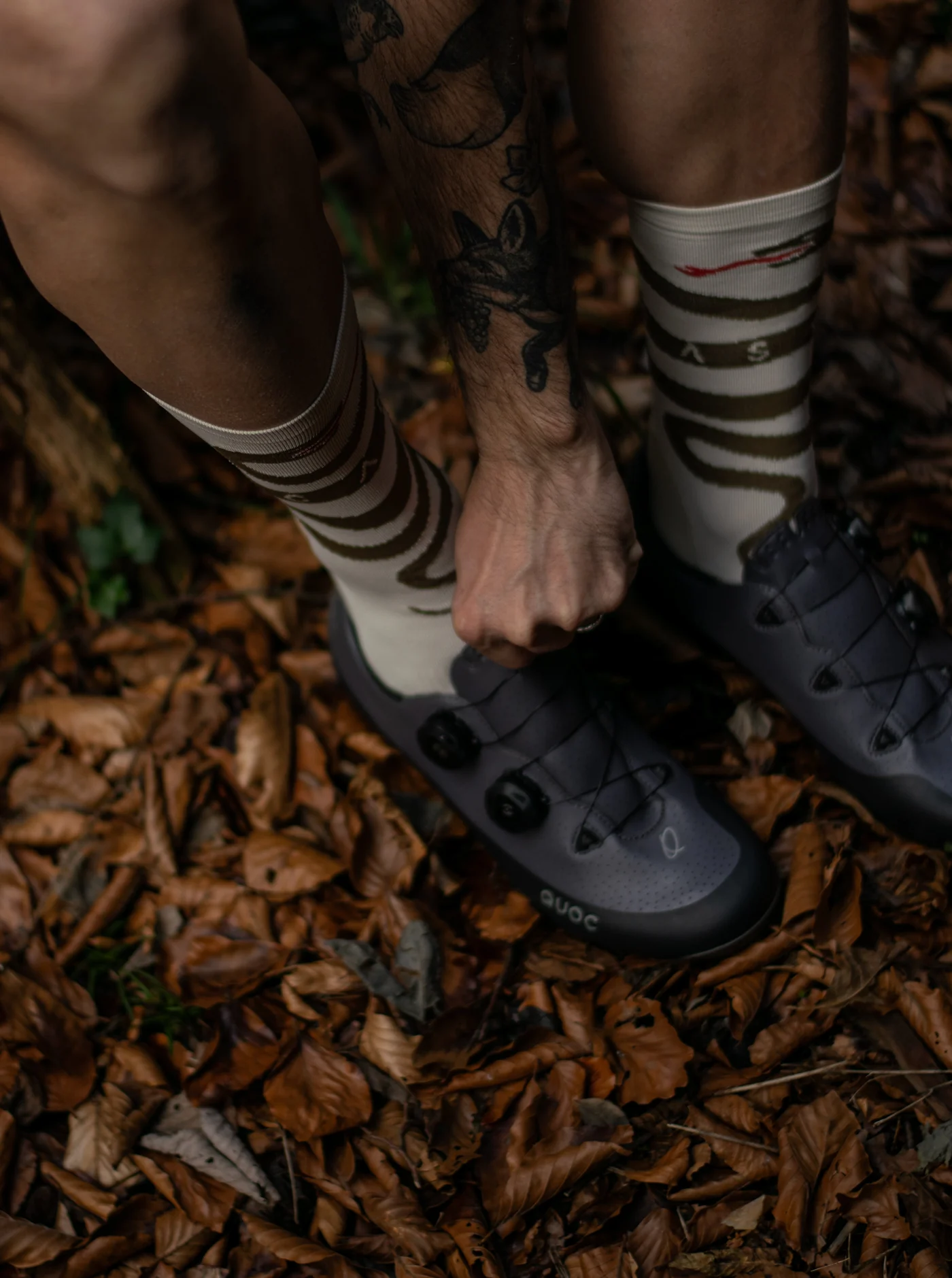 Cross Socks - Snake Cream/Olive - Image 8