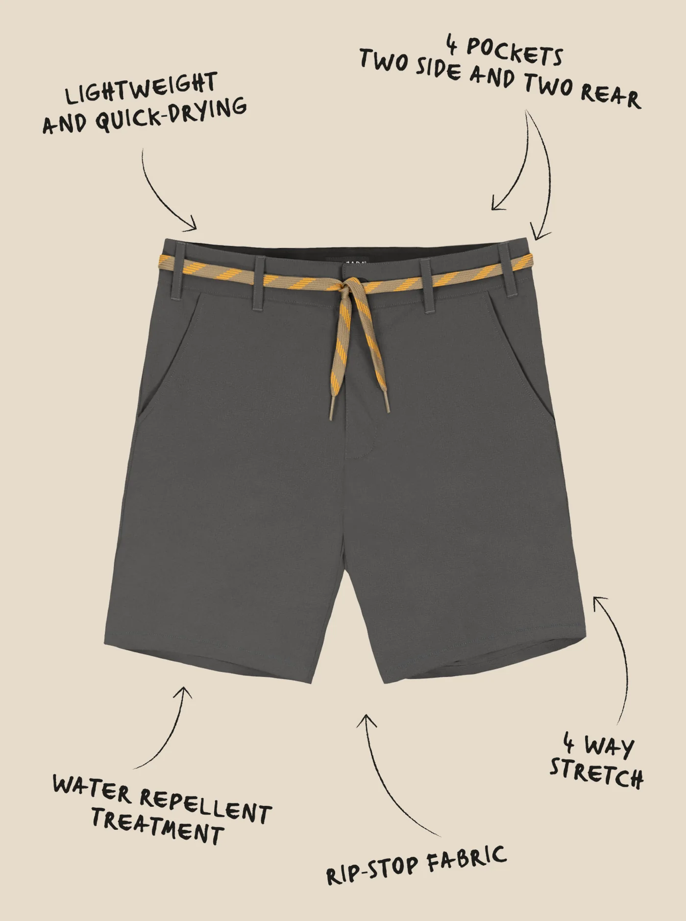 Lakewood Adventure Shorts II - Charcoal - Image 7