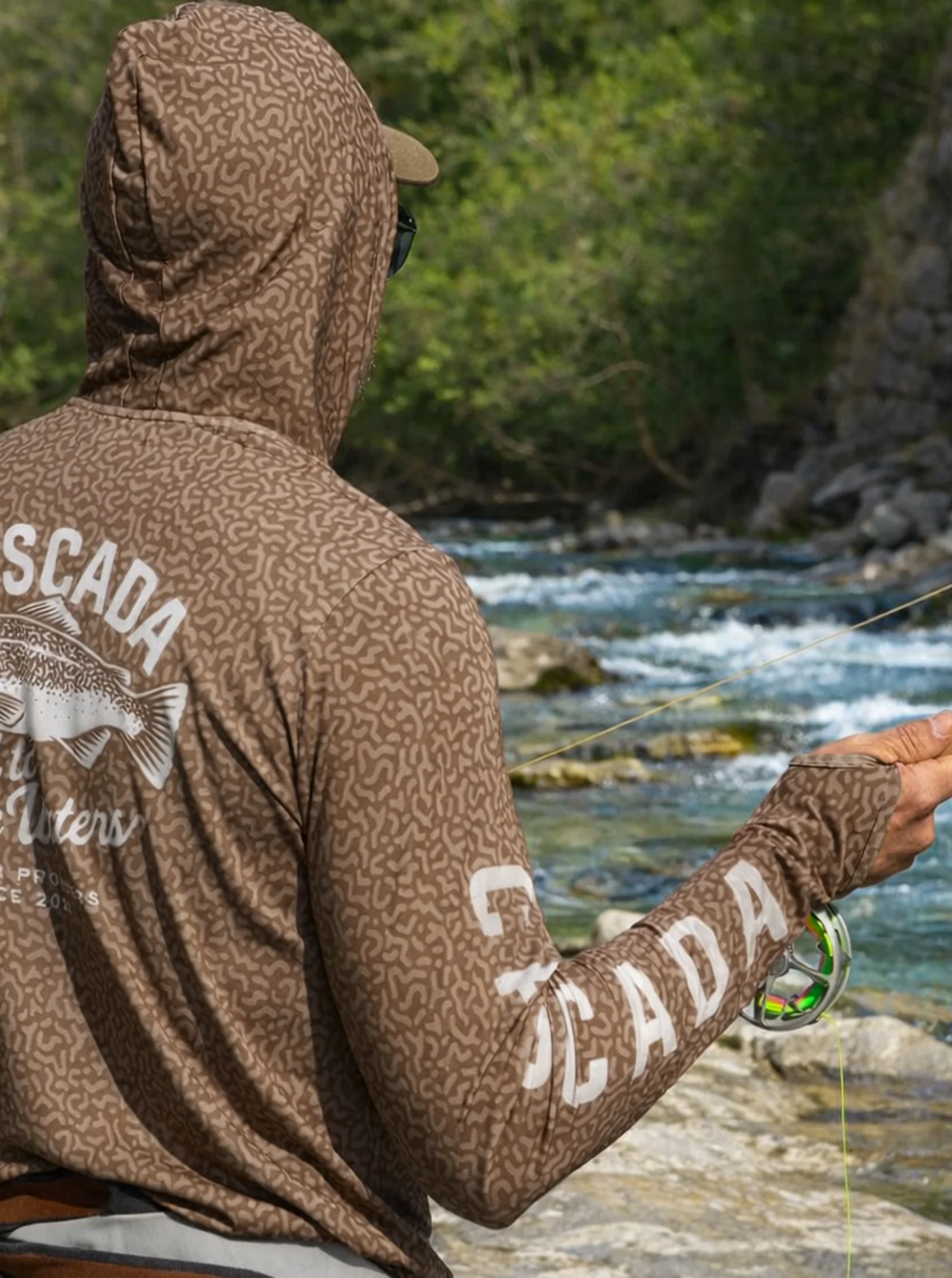 Trail T-Shirt Hoodie - Marble Trout - Image 8