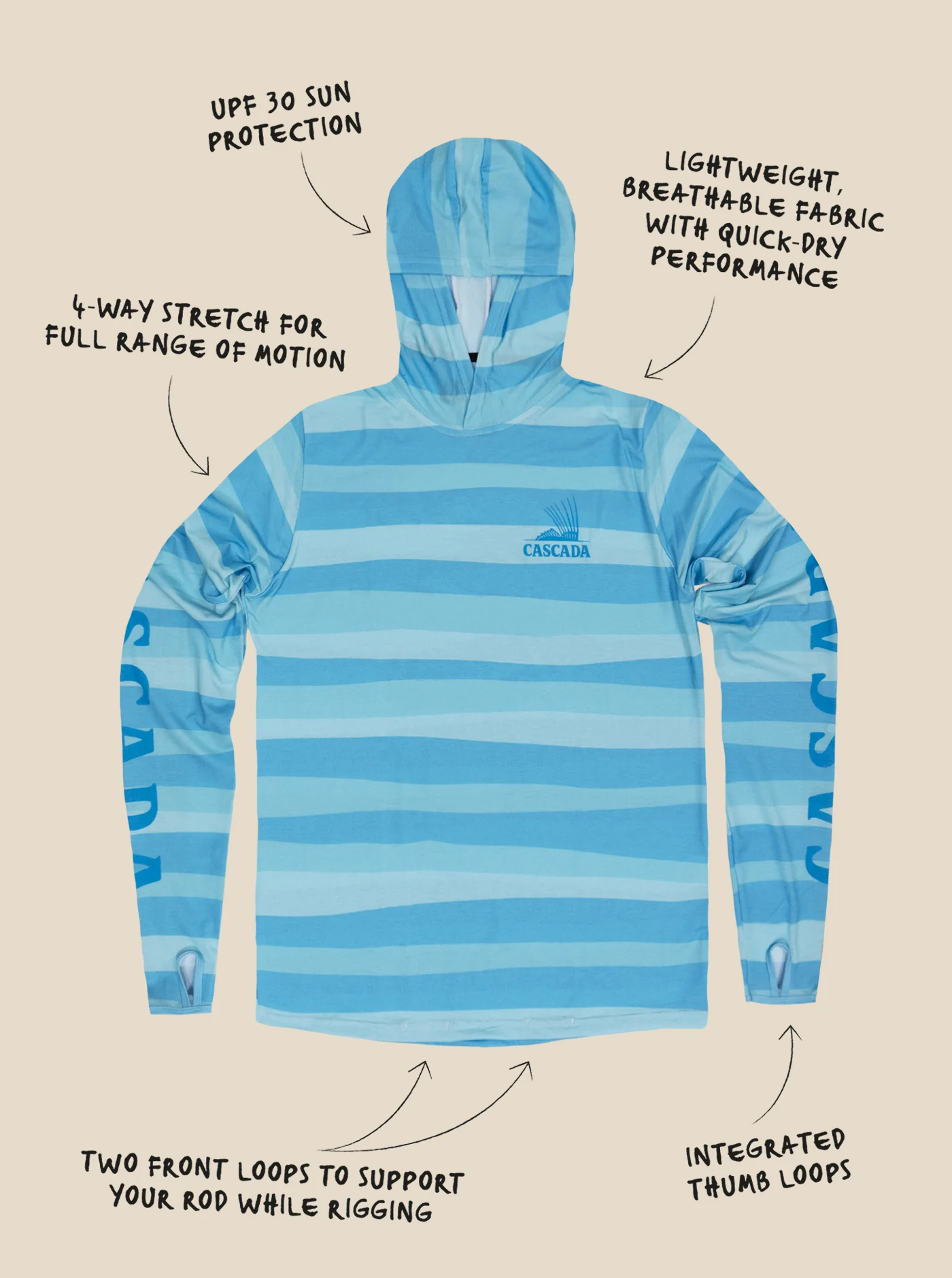 Trail T-Shirt Hoodie - Roosterfish - Image 12