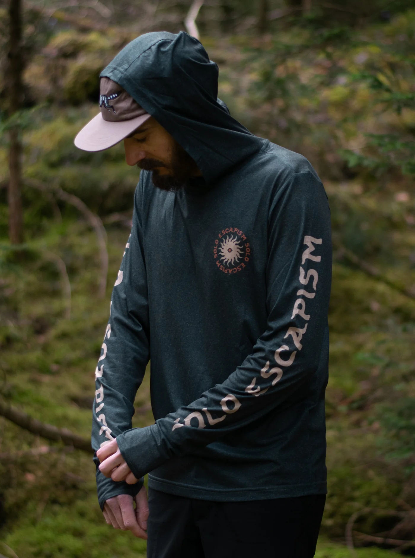 Trail T-Shirt Hoodie - Solo Escapism - Image 6